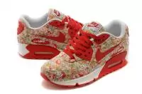 chaussures nike air max 90 femmes fleurs colorees explosion modeles cherry red